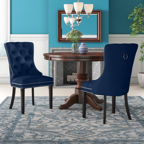 Navy Blue Velvet Dining Chairs | Wayfair